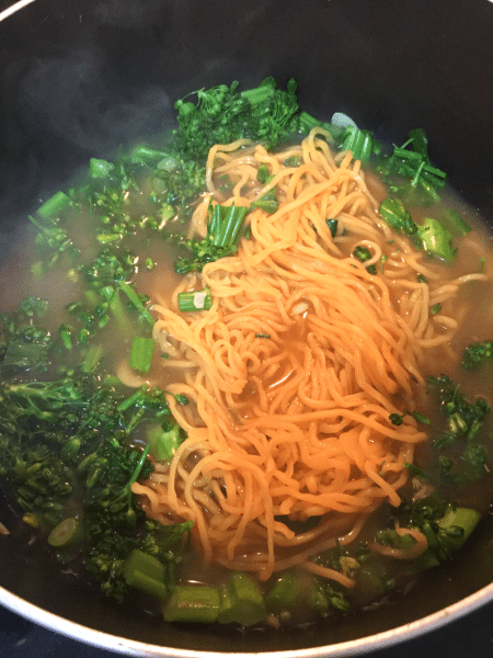 Broccoli and Noodles added