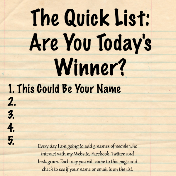 The Quick List Are You Today's Winner