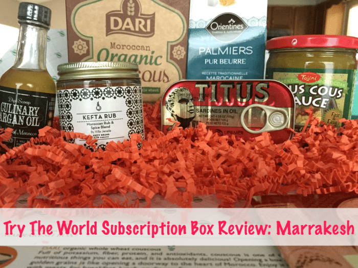 Try The World Subscription Box Review Marrakesh