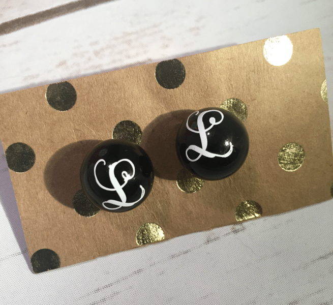 Monogrammed Pearl Studs