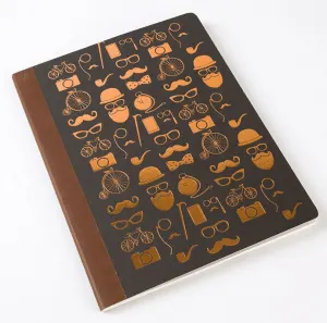 Gift For The Groom: Hipster Foil Icons Composition Notebook