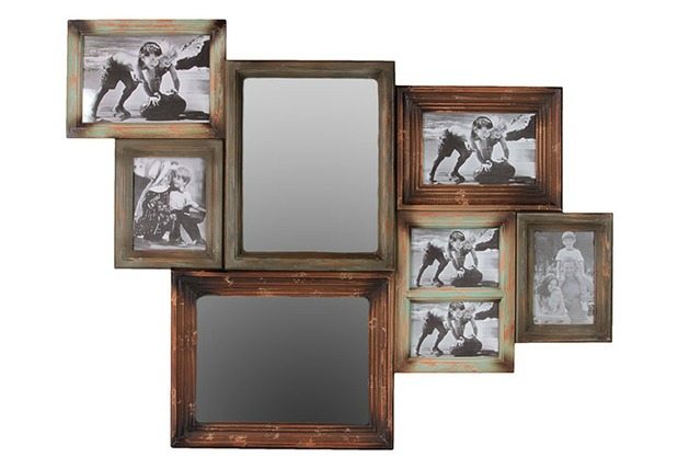 Rustic Home Mirror & Photo Collage