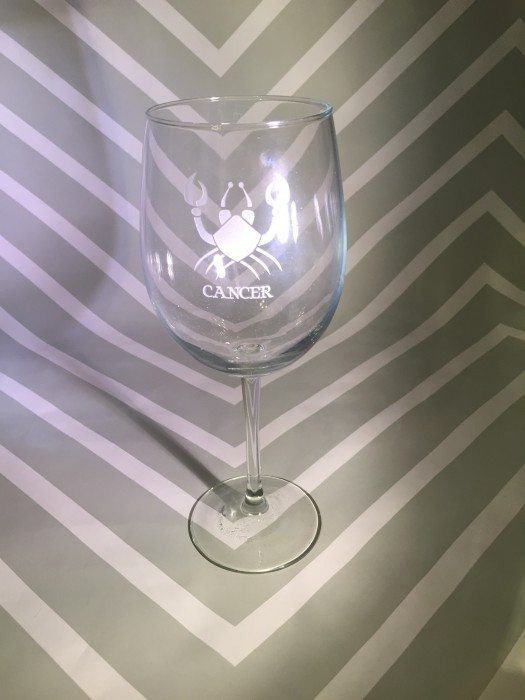 Cancer Zodiac Wine Glass