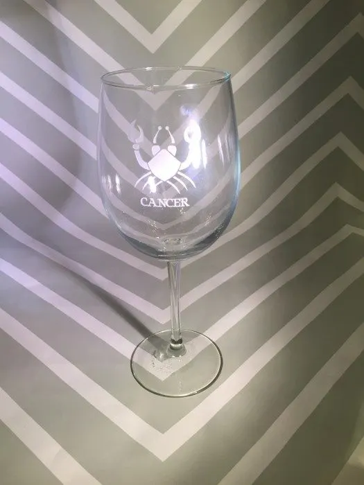 Cancer Zodiac Wine Glass