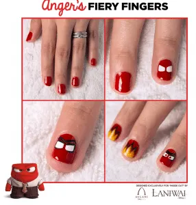 Inside Out Nail Art Designs - Anger