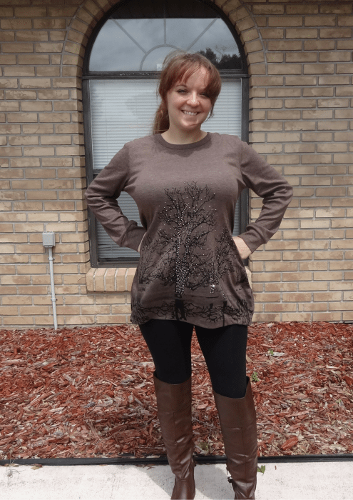 V28 Irregular Blouse in the Color Coffee - Loose Fit (1)