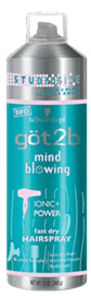 göt2b mind blowing fast dry hairspray ($7.49; mass retailers nationwide)