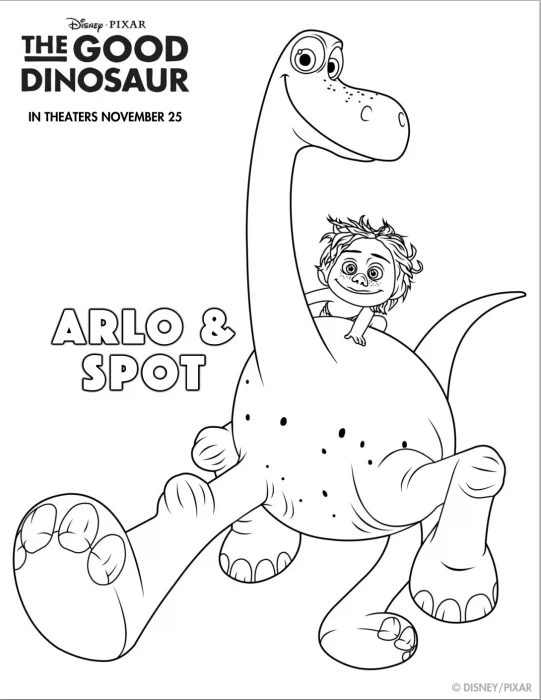 The Good Dino Coloring Sheets