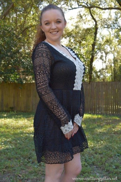 Lookbook Store Review Black Sheer V Neck Dress