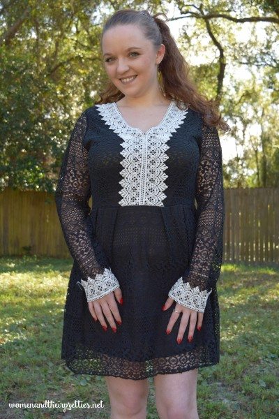 Lookbook Store Review of the Black Sheer V Neck Dress