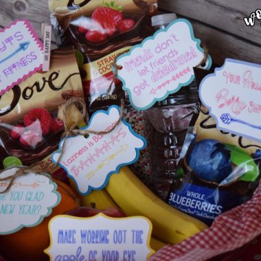 Health Fitness Basket with free printable tags