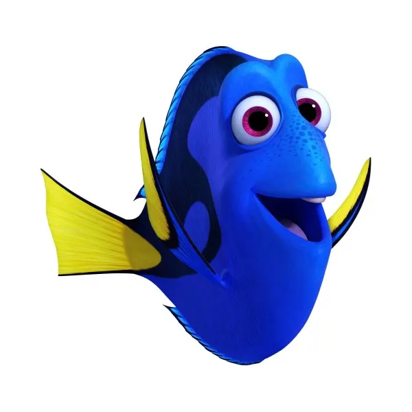 DORY (voice of Ellen DeGeneres) is a bright blue tang with a sunny personality. ©2016 Disney•Pixar. All Rights Reserved.