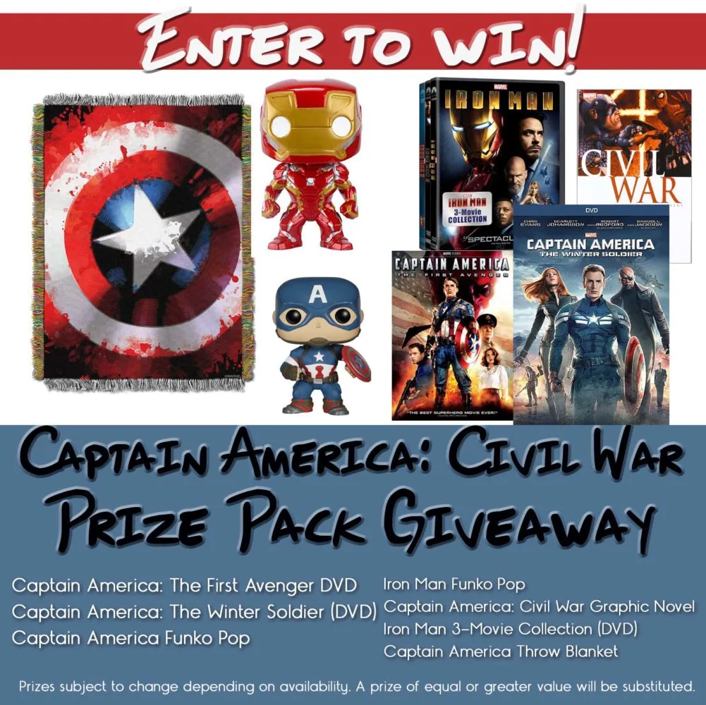 This movie is kind of a big deal - okay it's a really big deal. Fans all over the world are going crazy over the newest Marvel film, Captain America: Civil War. A battle has erupted between #TeamCap and #TeamIronMan! Which team are you? Enter this Captain America: Civil War giveaway for a chance to win an incredible prize package!
