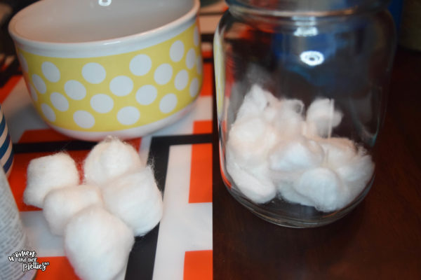 DIY BFG Dream Jars #TheBFG #DIY First layer of cotton