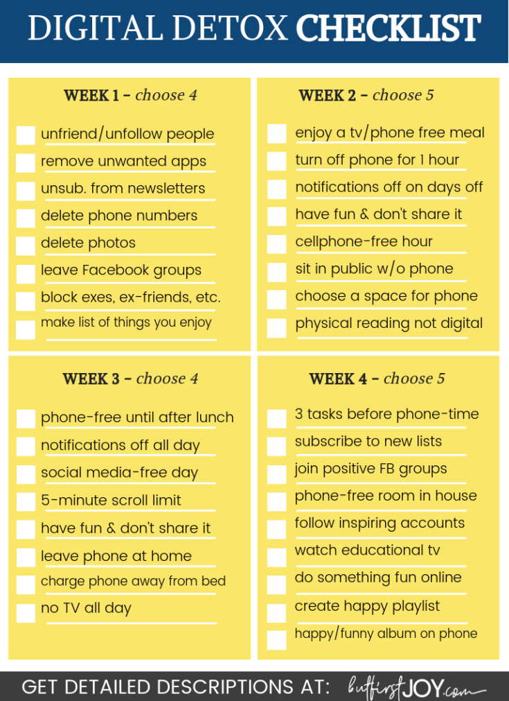 Digital Detox Challenge 4 Weeks of Effective Tasks (Free Checklist