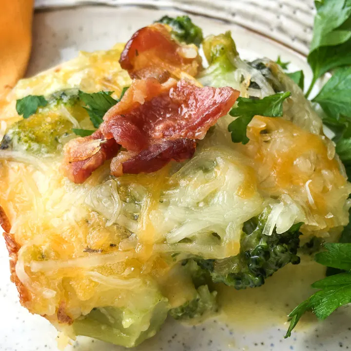 Broccoli Bacon cheddar Keto Breakfast Casserole