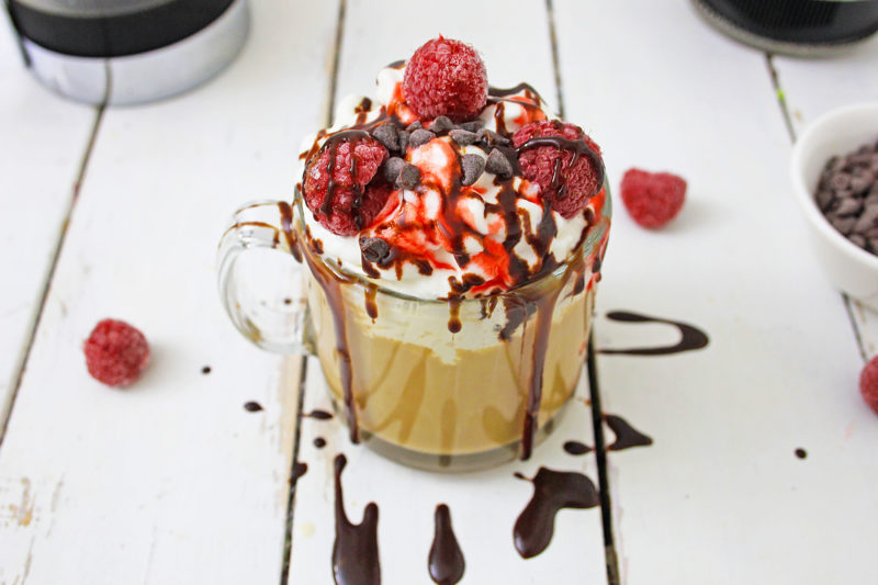 This Chocolate Raspberry Dessert Coffee recipe is my guilty pleasure drink of choice and I know it will be yours, too.