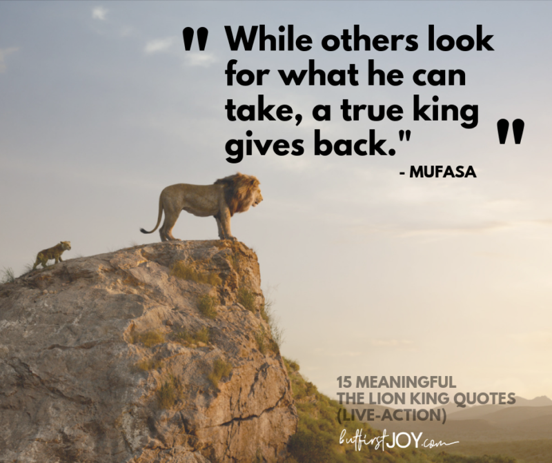 15 Meaningful Live Action Lion King Quotes 2019 But First Joy