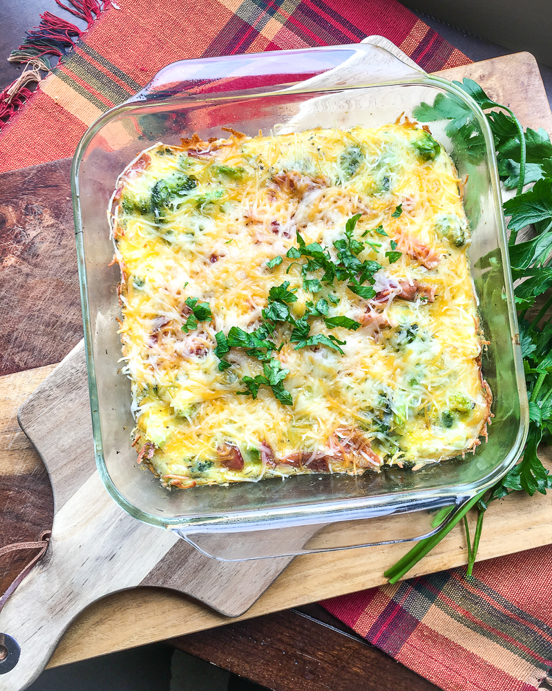 Keto Breakfast Casserole Bacon, Broccoli, Cheddar Oh my!
