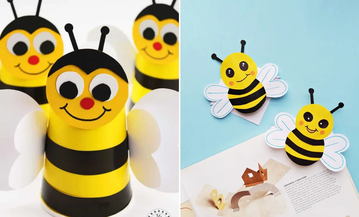 These bee themed crafts for little kids are super cute. You can make these using supplies you probably already have in your home!