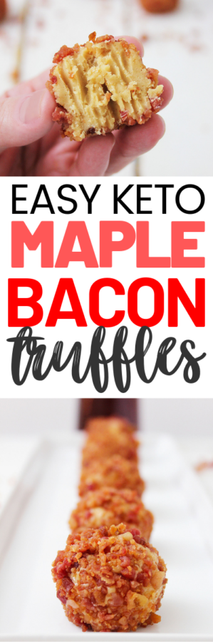 These Maple Bacon Keto Truffles are a bacon lovers dream! This low carb bites recipe gives the perfect amount of sweet and savory. Try it today!