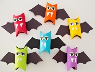 Image for RAINBOW PAPER TUBE BATS: HALLOWEEN CRAFT FOR KIDS