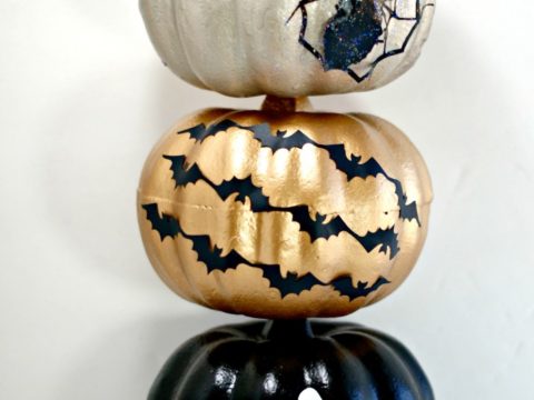 Image for Spray Painted Dollar Store Pumpkin Topiary