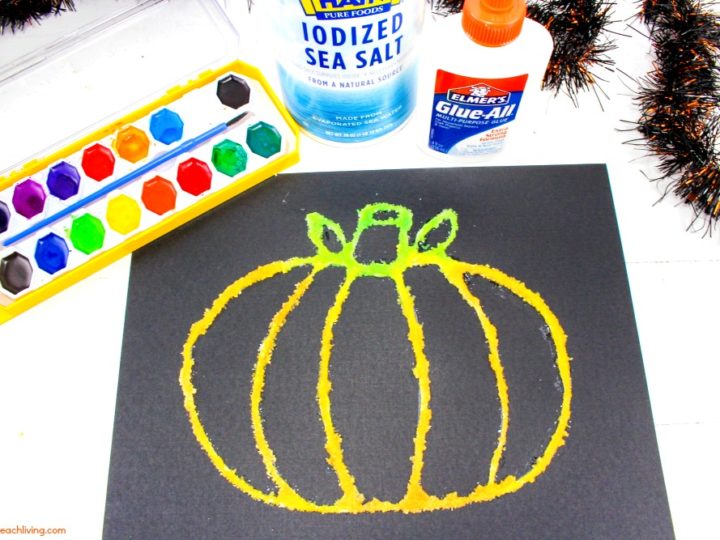 Image for How to Make Halloween Pumpkin Salt Painting with Kids