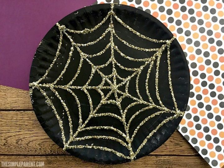Image for Paper Plate Spider Web Craft That Sparkles This Halloween