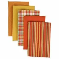 DII Kitchen Towels (Spice, 16x26"), Ultra Absorbent & Fast Drying, Professional Grade Cotton Tea Towels for Everyday Cooking and Baking - Assorted Patterns, Set of 5
