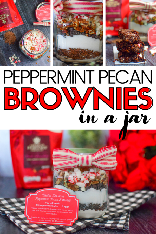 DIY Peppermint Brownies in a Jar - gift Idea