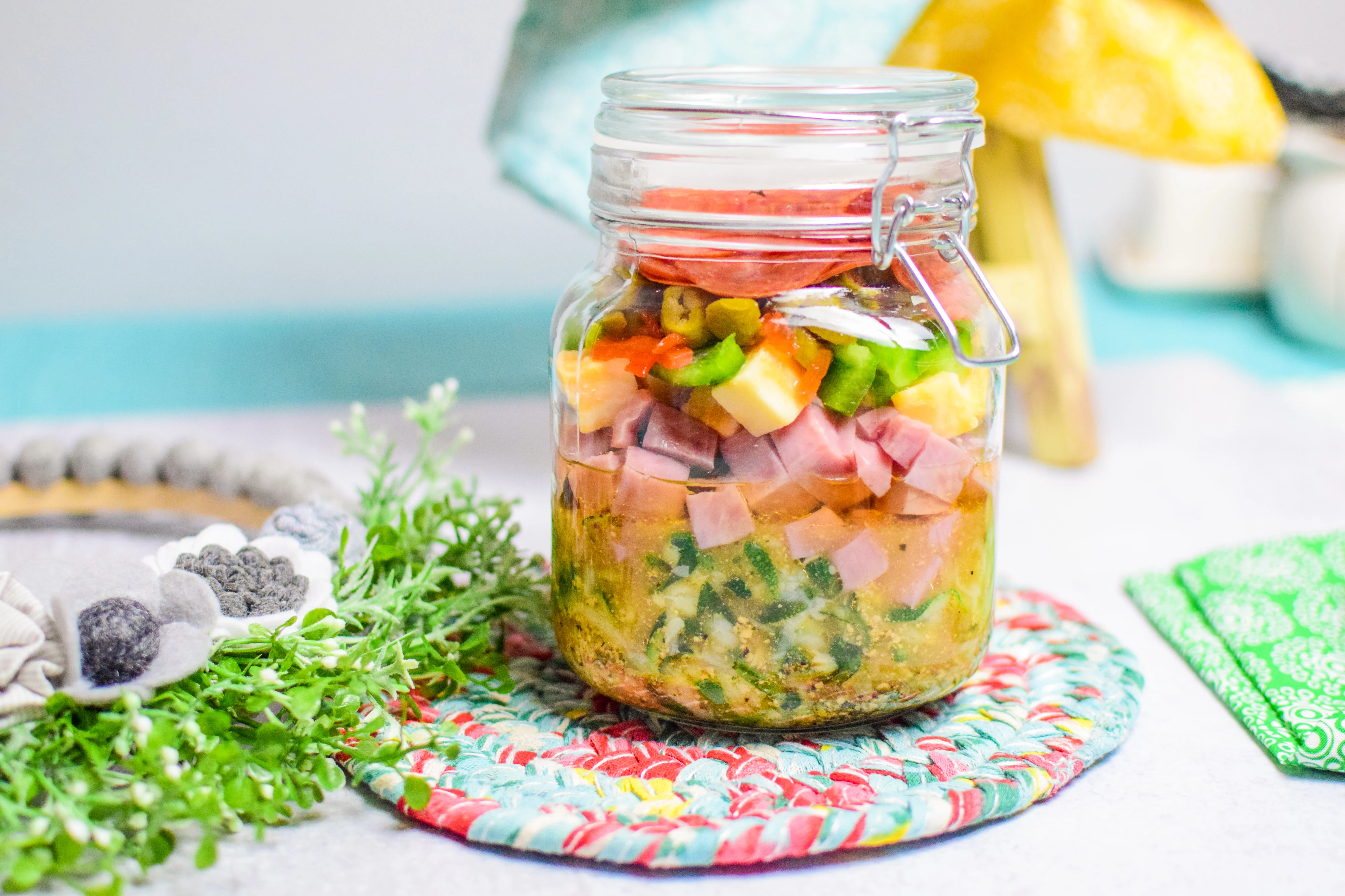 Keto Pasta Salad in a Jar