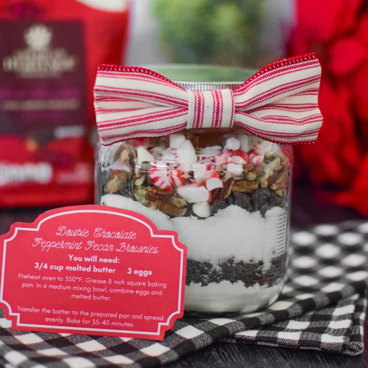 Delicious Brownies in a Jar for Christmas Gift