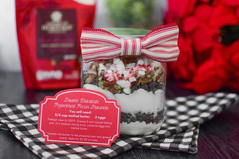 Delicious Brownies in a Jar for Christmas Gift