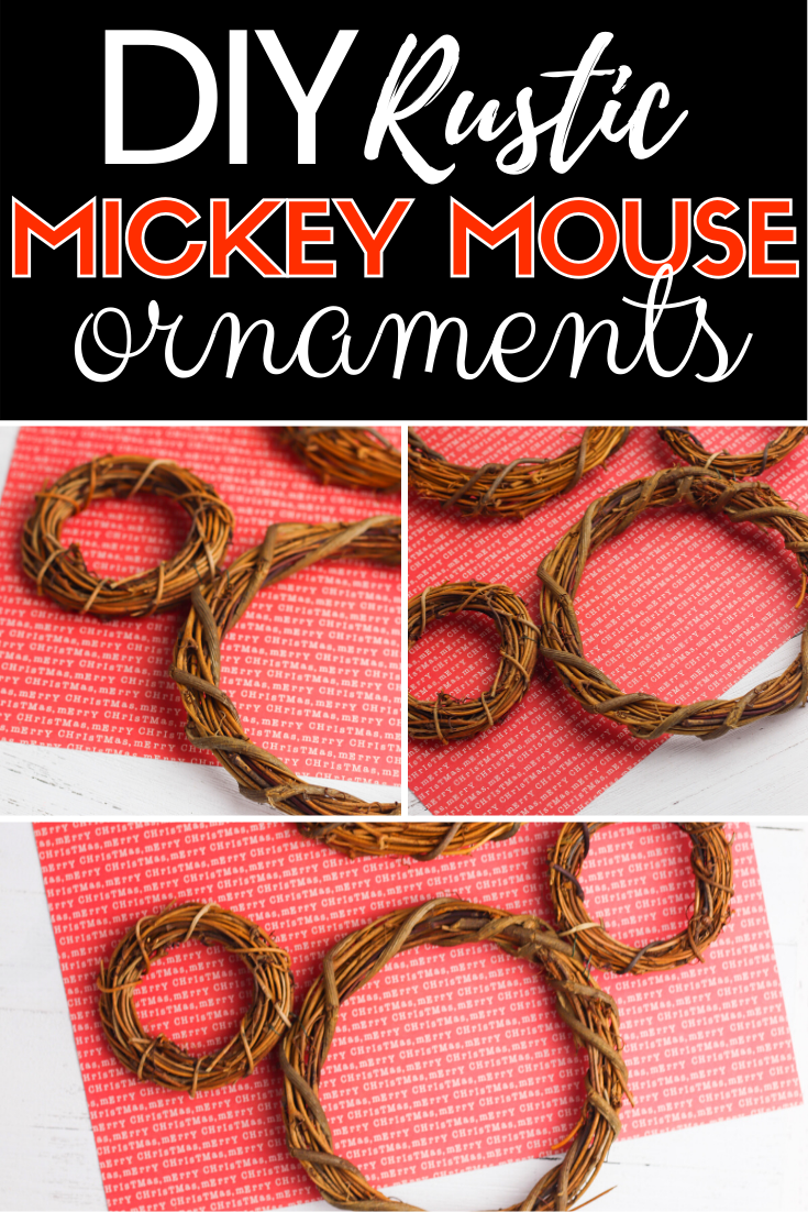 Rustic DIY Mickey Mouse Ornaments - But First, Joy