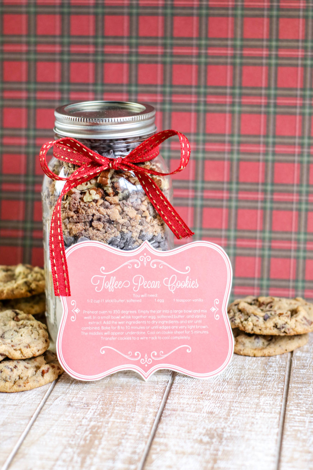 Toffee Pecan Cookies in a Jar (Easy DIY Gift) - But First, Joy