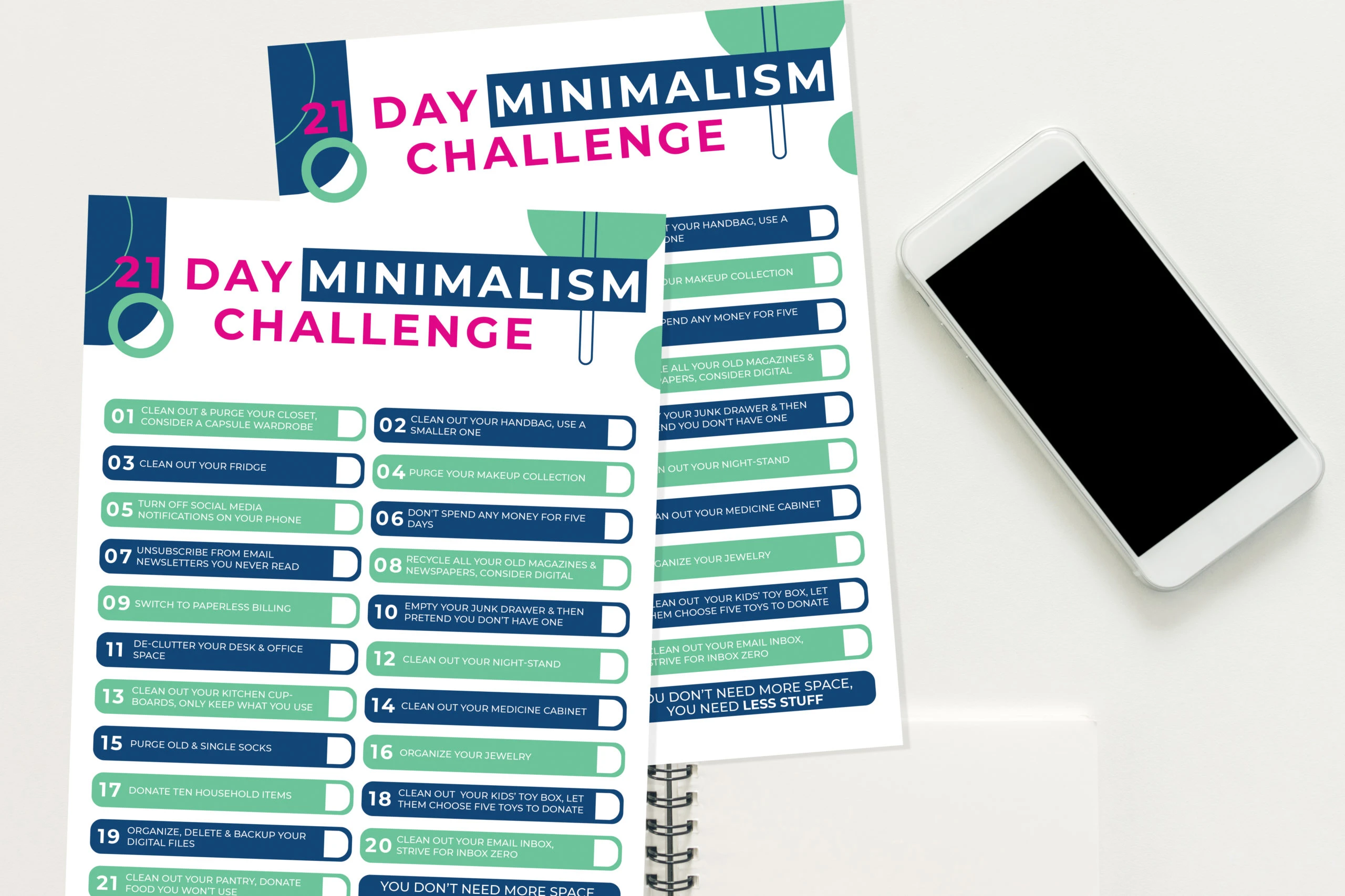 Minimalism Challenge Checklist Free Download