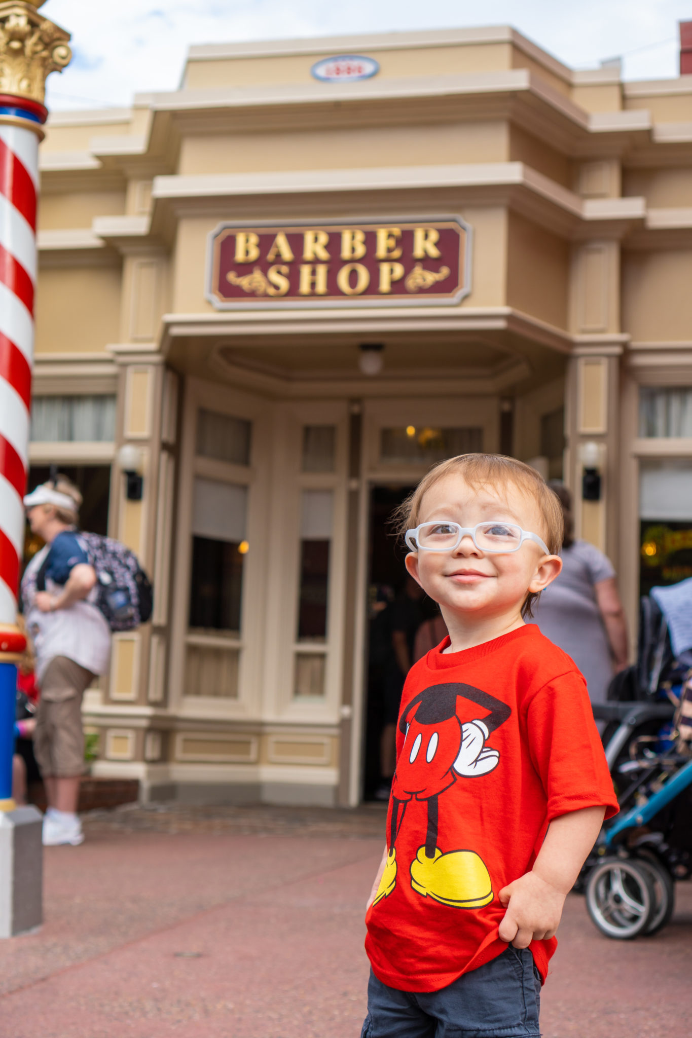 My Son's First Haircut at Disney in the Harmony Barber Shop (Review)