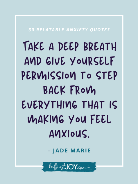 Deep Breath Quote about Anxiety
