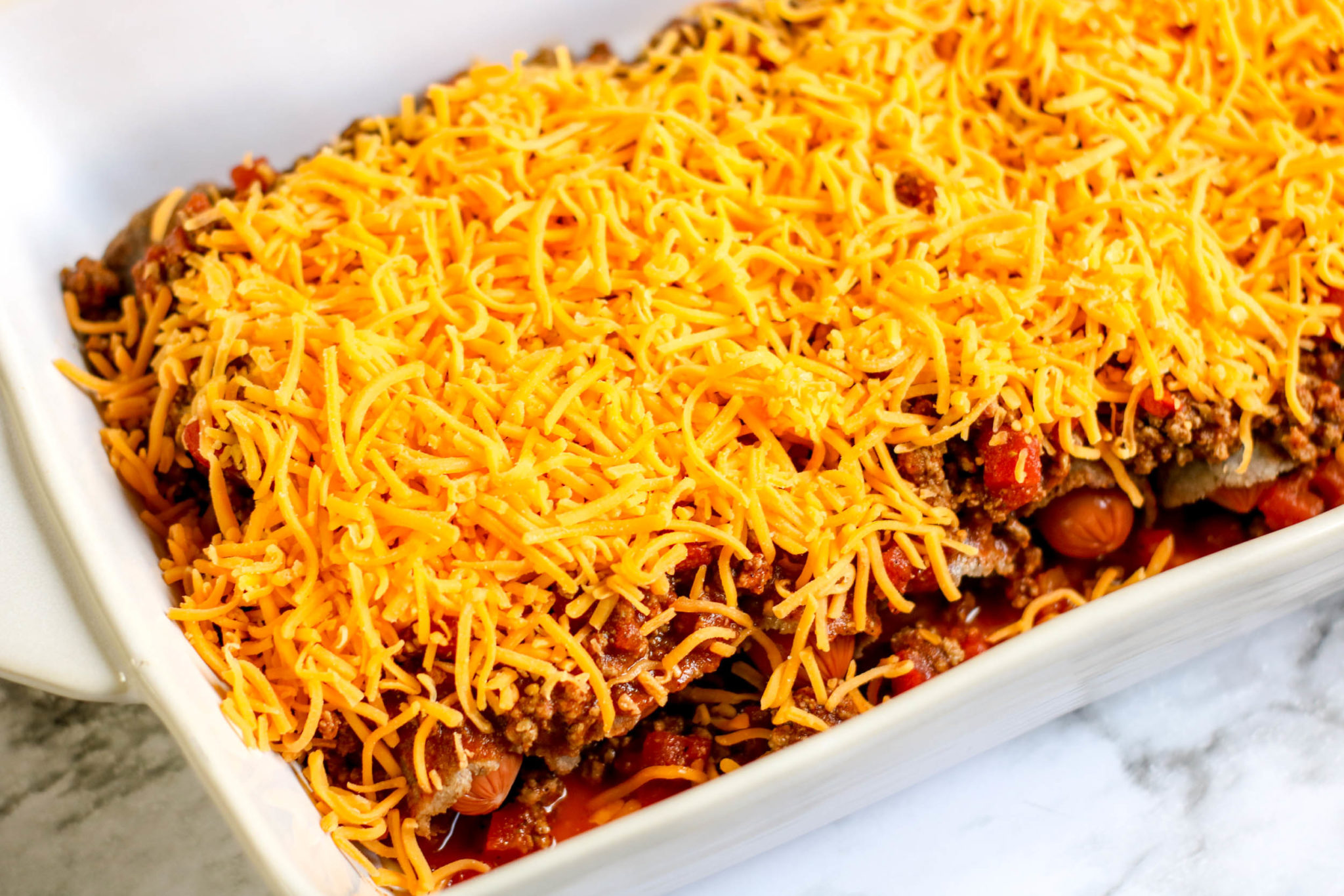 Chili Cheese Dog Casserole (Low Carb) Recipe But First, Joy
