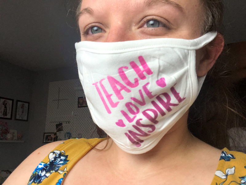 Personalized Teacher Face Masks with Cricut