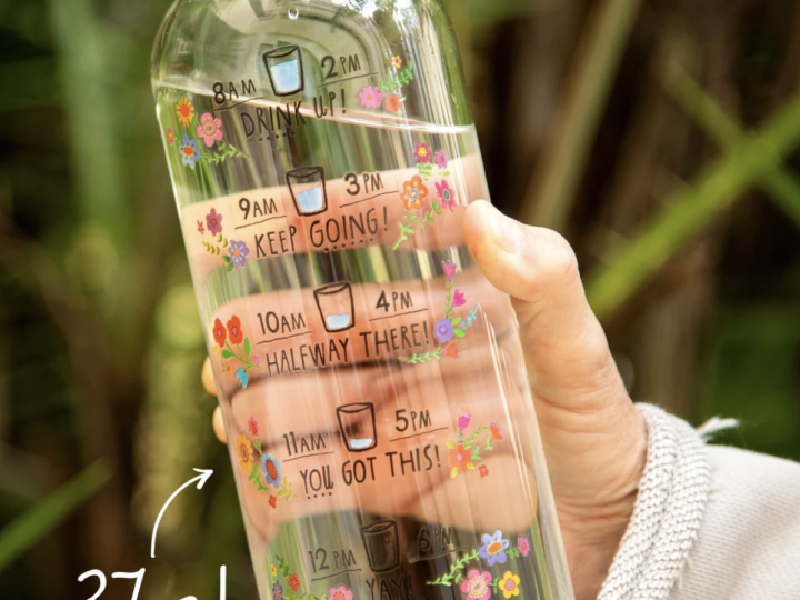 Image for 16. Glass Water Bottle With a Reminder from Natural Life