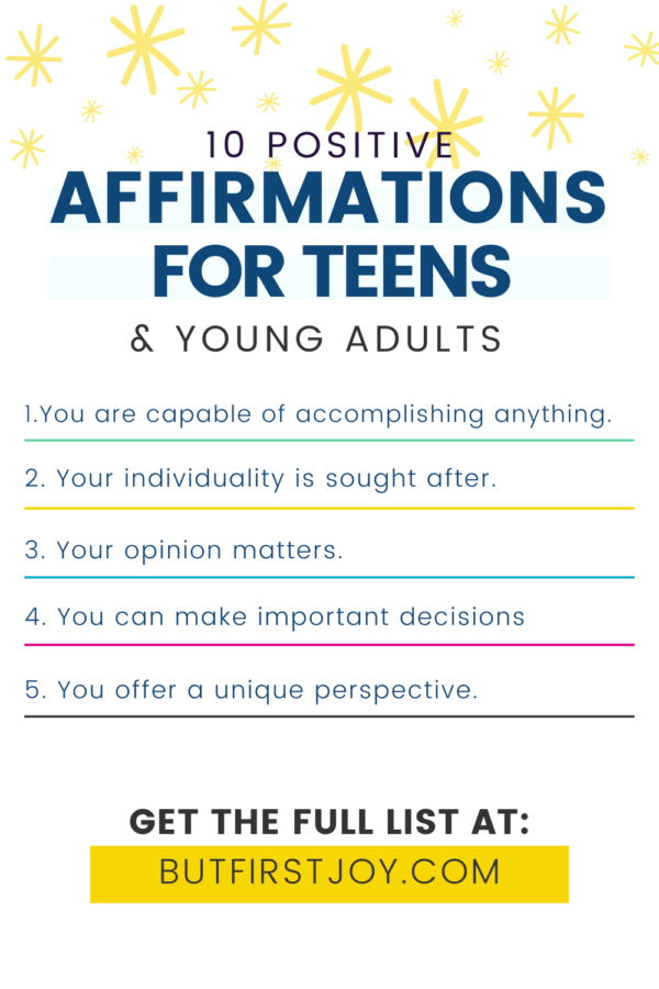 Positive Mantra for teens young adults