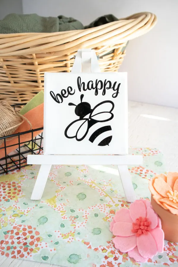 DIY Bee Happy Canvas Cricut Joy
