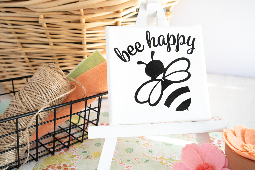 DIY Bee Happy Canvas Cricut