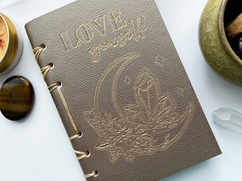 Gold foil leather journal project