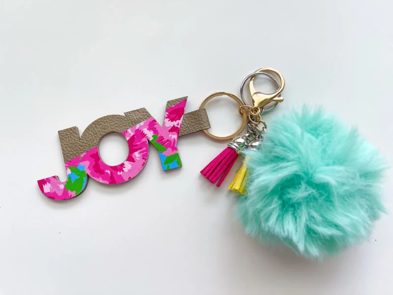DIY leather Keychain Branded Small Business