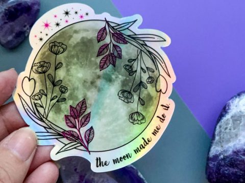Image for The Moon Made Me Do It Holographic Sticker 