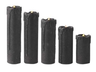 Image for Black Glitter Decorative LED Candles from Fun.com