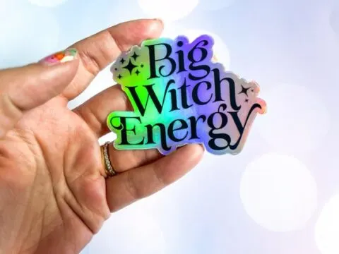 Image for Big Witch Energy Holographic Sticker from But First, Joy